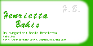 henrietta bahis business card